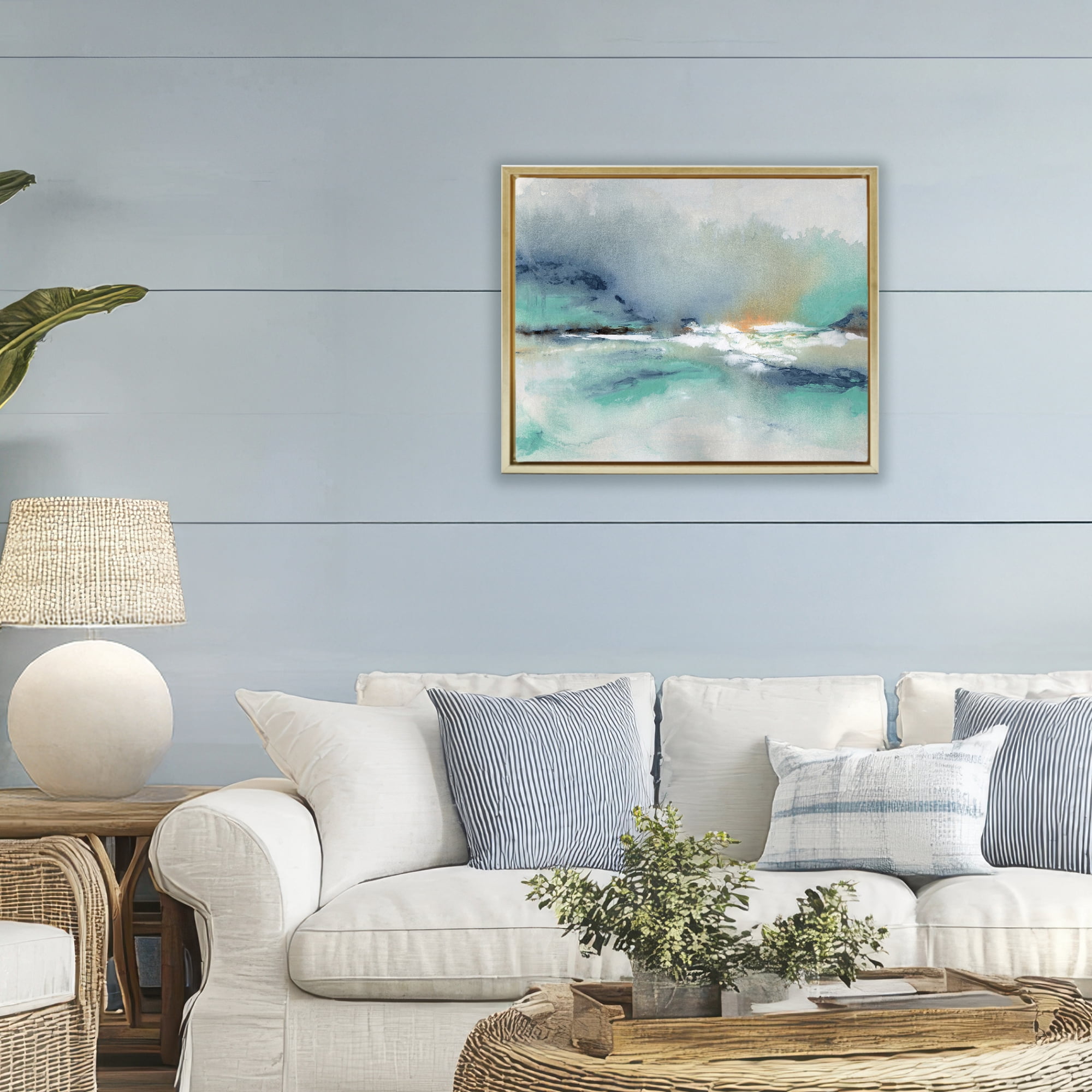 Stupell Industries Sun Bleached Crossing Gold Framed Floater Canvas Wall Art, design by NLS Design