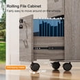 thumbnail image 3 of 26" H Wood Rolling File Cabinet, 3-Drawer File Cabinet with Lock, Under Desk File Cabinets with Caster, Mobile Printer Stand & File Cabinet for Study, Dorm, Home, Office, Gray Oak, 3 of 6