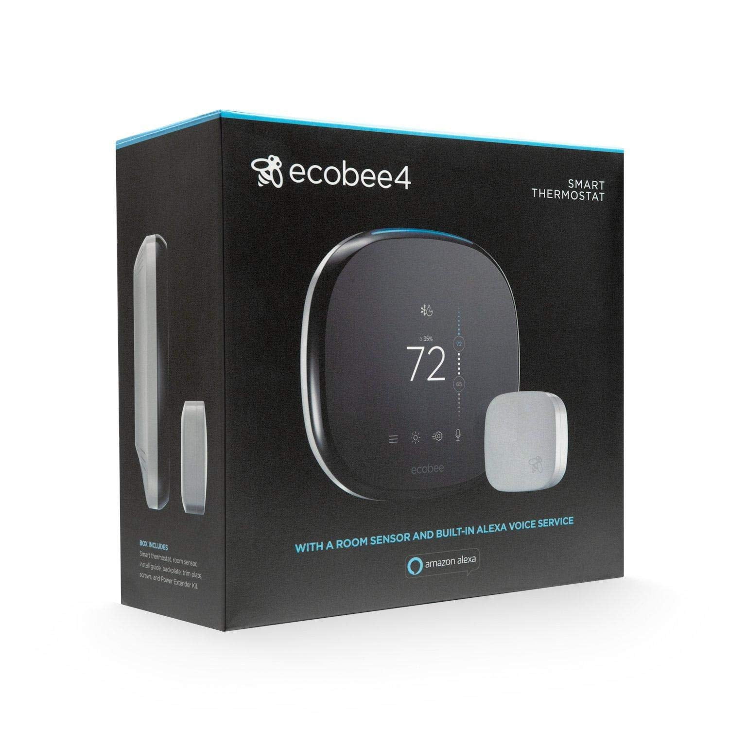 Termostato inteligente ecobee4 con sensor de ambiente Alexa