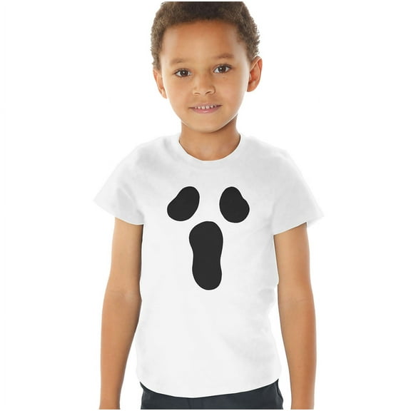 Popfunk Halloween Ghost Costume Kids T Shirt (4) for Toddler Boys and Girls, White