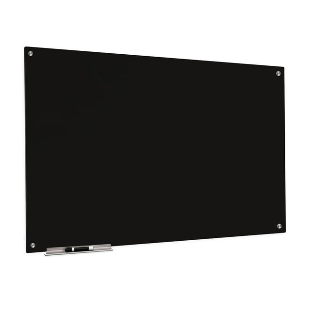 Eraser Glass Board 48" X 60" Inches Eased Corners Black