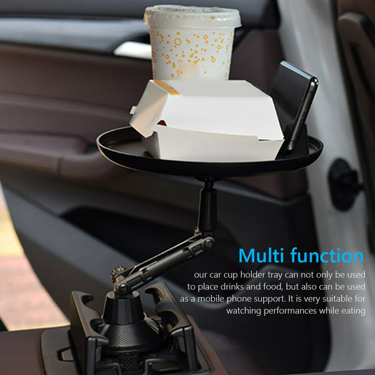 Cup Holder Tray for Car - Adjustable Car Tray Table - Perfect for Eating in  Your Car with 9 Surface, Phone Slot, and 360? Swivel Arm - Car Food Table  or Sauce