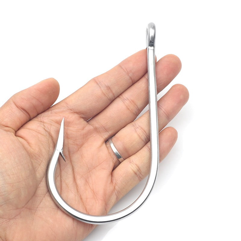5PCS Stainless Steel Super Large shark Fishing Hook Big Game Fish Tuna Bait 20/0
