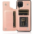 thumbnail image 4 of Phone Case for Samsung Galaxy A42 5G with Tempered Glass Screen Protector Card Holder Wallet Cover Stand Flip Leather Cell Accessories Glaxay A 42 G5 Gaxaly 42A S42 4G 2021 Cases Women Girl Rose Gold, 4 of 7