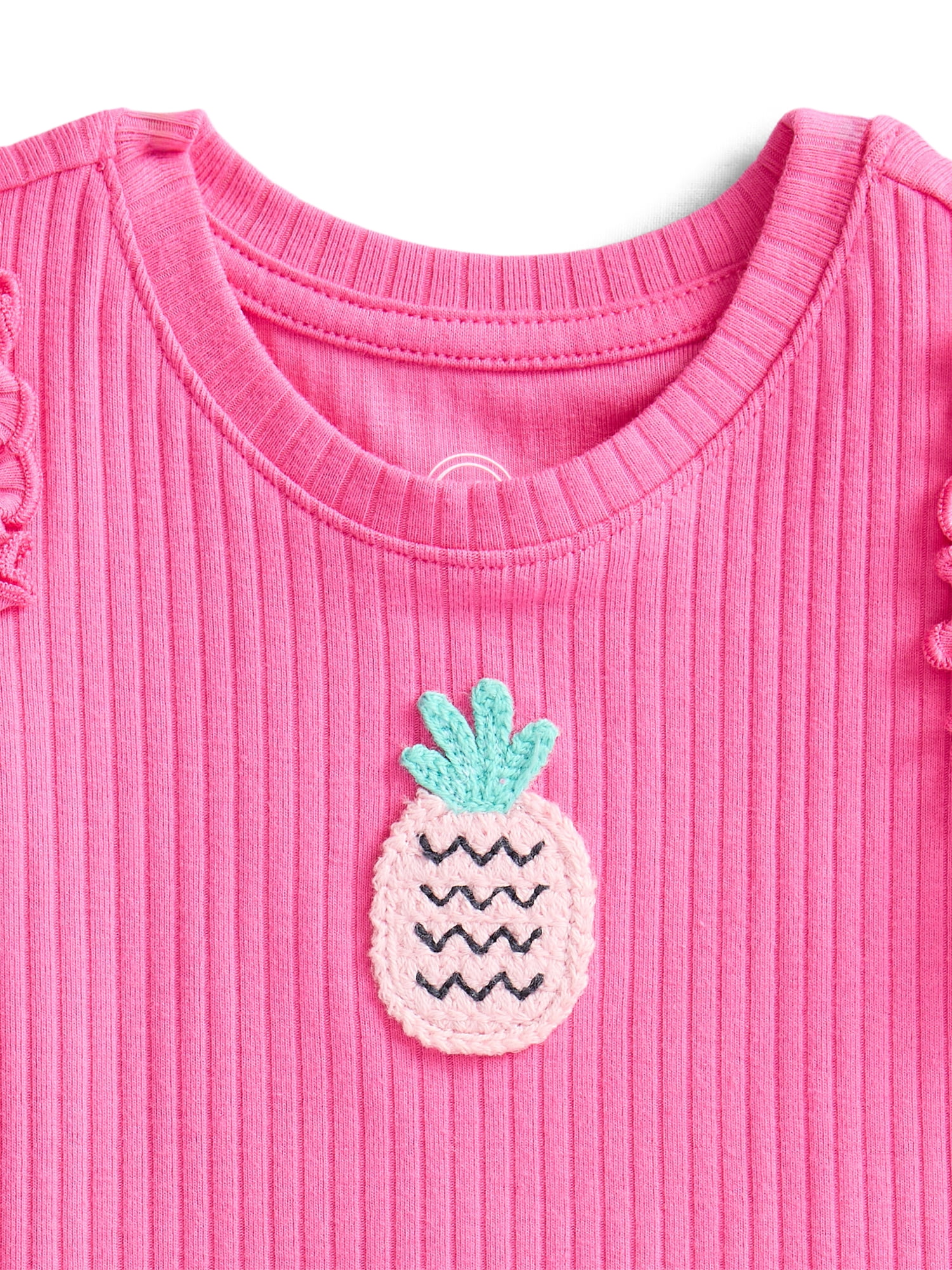 Wonder Nation Baby Girls Flutter Tee, Sizes 0M-24M