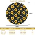 thumbnail image 3 of Sunflower and Bee Black Pattern Round Tablecloth 60"x60", Wrinkle Resistant Wipeable Table Cover for Kitchen Dining Room Picnic Patio and Party, 3 of 6