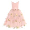 thumbnail image 1 of Robes pour Filles Robe à Bretelles Sans Manches avec Broderie de Fleurs Robe de Princesse d'Anniversaire pour Enfants Robe Ado Fille Rose 4 Ans-6 Ans, 1 of 4