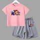 thumbnail image 3 of Conjunto de 2 piezas de camiseta y pantalones cortos de algodón para adolescentes y niños, juego de lucha, ropa deportiva de manga corta de verano para niño y niña, 3 of 5