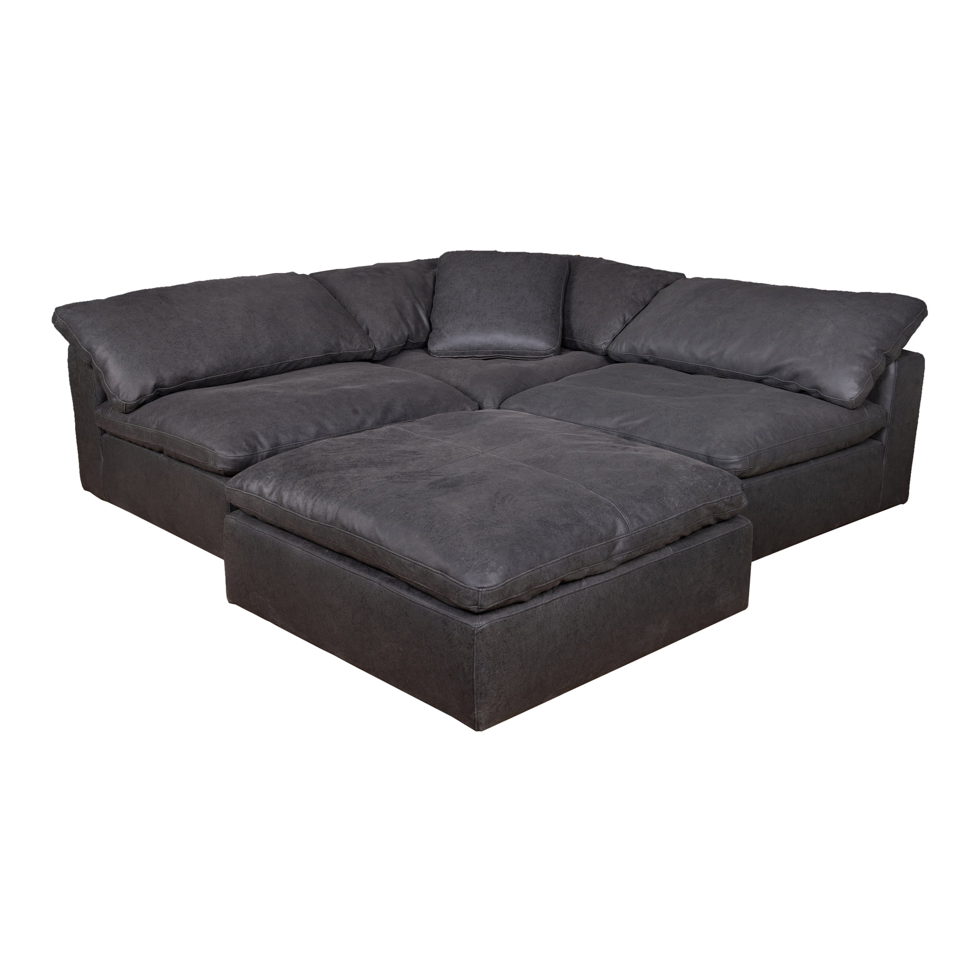 Moe S Home Clay Nubuck Leather Black, Moe Top Grain Distressed Brown Leather Power Reclining Sectional Sofa