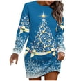 thumbnail image 1 of Birdeem Robe Décontractée à Imprimé Floral Manches Longues Col Rond Mi-Mollet pour Femmes, 1 of 1
