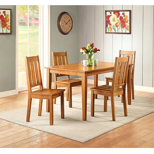Better Homes and Gardens Bankston 5-Piece Dining Set, Honey