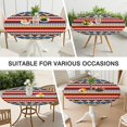 thumbnail image 7 of Colorful Floral Round Tablecloth with Elastic Hem, Bohemian Print Fits 52-56 Inch Tables for Indoor and Outdoor, 7 of 7