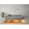 thumbnail image 3 of Ahgly Company Indoor Round Abstract Orange Modern Area Rugs, 3' Round, 3 of 4