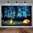 thumbnail image 2 of 5x3ft Camping Forest Scene Photography Backdrop Adventure Camper RV Kids Photography Backdrop Farmhouse Travel Trailers Party Decor Photo Backdrops Cabin Campfire Photo Booth Props Background, 2 of 5