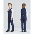 thumbnail image 5 of Boys 5 Piece Slim Fit Suit Set, Solid Formal Dresswear of Jacket Vest Pants Shirt and Tie, 5 of 12