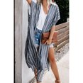 thumbnail image 4 of Women's White/Blue Striped Kimono, 4 of 6