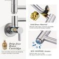 thumbnail image 2 of WOWOW Brass Wall Mounted Pot Filler Faucet with Double Joint Swing Arms, Commercial Kitchen Pot Faucet in Brushed Nickel, 2 of 5