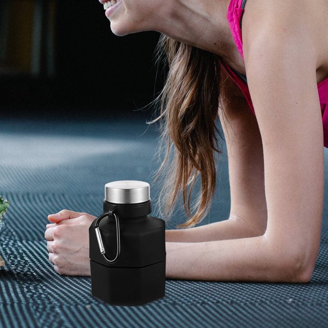 unbranded Botella De Para Gimnasio Y Exterior Con Mancuernas En Negro Duradero