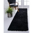 thumbnail image 2 of Unique Loom 3140765 2 ft. 6 in. x 13 ft. Solid Shag Runner Rug, Jet Black, 2 of 2