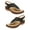 Black, variant on huanledash Women Sandals Open Toe Strap Wedges Solid All Match Flip Flop Type Faux Leather Retro Anti-slip Roman Sandals for Beach