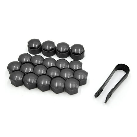 Auto Hub - 20Pcs Gray Car Auto Wheel Nut Lug Hub Covers Screw Dust Caps for A6 C5