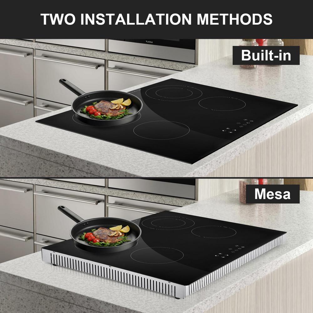 Touch Control Cook Top Stove Electric, Countertop Induction Cooker with 4 Burners, Kitchen Stove Burner 220-240V for High-Temperature Cookware