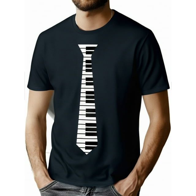 Camiseta divertida con diseño de piano, teclado y reproductor de música (220 g)