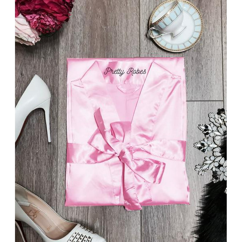 Pretty Robes Pink Robe, Pink Satin Robe, Pink Women's Robe, Cheap