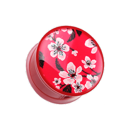 

Sakura Cherry Blossom Single Flared Ear Gauge Plug