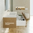 thumbnail image 4 of Eviva Oahu 55 Inch Wall Mount Oak Vanity with Solid Surface Integrated Sink, 4 of 6