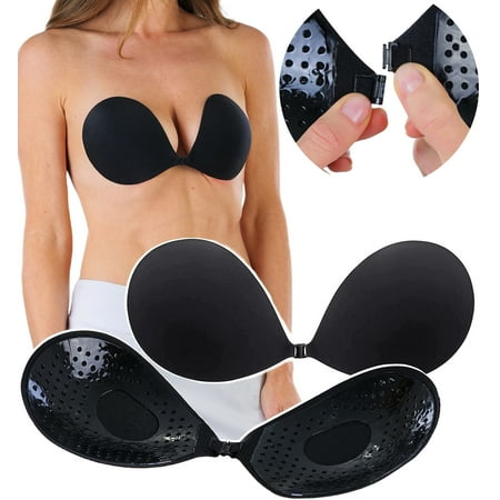 ToBeInStyle Women s Reusable Self Adhesive Round Shaped Silicone Breast Enhancer Bra