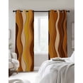 thumbnail image 3 of Abstract Burnt Orange Moire Blackout Curtains 72 Inches Length, Gradient Coastal Ocean Geometric Window Treatment Thermal Insulated Drapes for Bedroom Living Room 2 Panels 104x72 Inches, 3 of 8