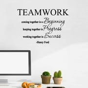 Vwaq Teamwork Coming Together Is A Beginning Wall Decal Henry Ford Quote (17H X 22W Black)