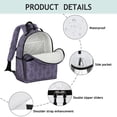 thumbnail image 4 of Purple Gothic Bat Pattern Backpack for School,Cute School Bag,Schoolbag with Adjustable Shoulder Straps & Padded Back,15.25"x11.5"x5.25", 4 of 5