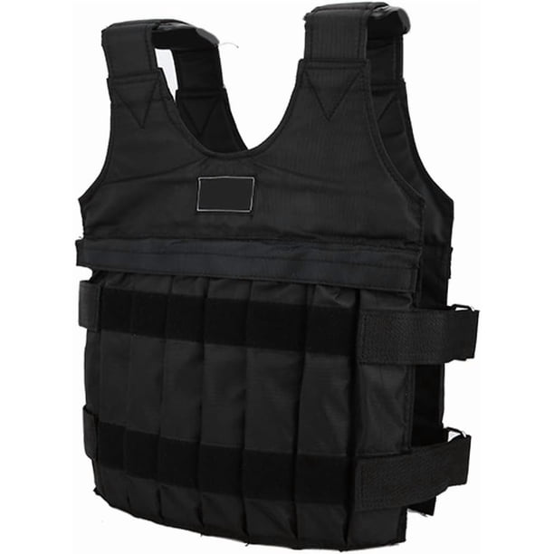 Chaleco lastrado de 20 kg, ajustable, para entrenamiento físico y ejercicios de fuerza.