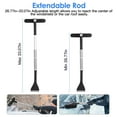 thumbnail image 3 of Moclever 2 in 1 Ice Scraper Extendable Car Snow Brush Frost Removal with 360° Pivoting Brush Head Sponge Grip 26.77-33.07in Length, White, 3 of 13