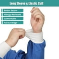 thumbnail image 5 of Disposable Lab Coats, SMS Material, Knee Length, 3 Pockets, 50 Pack – Medium, Blue, 5 of 7
