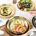 thumbnail image 6 of Hloma Dinner Plate Decorative Anti-rust 201 Stainless Steel Smooth Surface Western Food Tray Household Supplies, 6 of 8