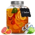 thumbnail image 1 of Dispensador de bebidas Goldfishwa de vidrio de 1 galón con grifo de acero inoxidable, 1 of 6