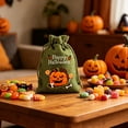 thumbnail image 2 of AZXY Halloween Drawstring Gift Bags Texture Pumpkin Print Candy Treat Pouches, Reusable Portable Multipurpose Goodie Sacks for Halloween Party Favors & Holiday Decor Storage, 2 of 7