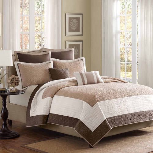 7pc Full/Queen Longmont Reversible Quilted Coverlet Set Beige - Madison Park