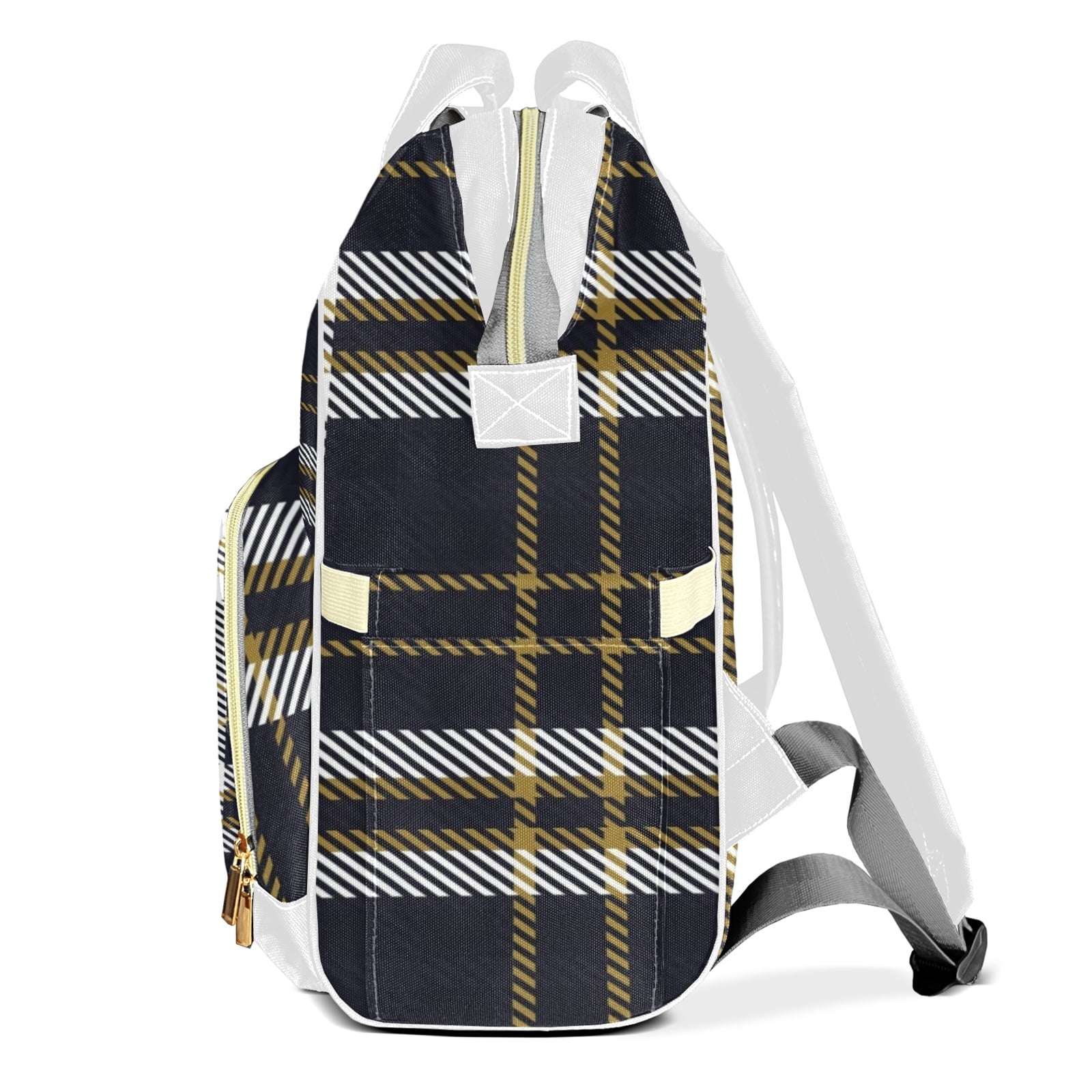 Buffalo Plaid Diaper Backpack – Large Capacity, Insulated Baby Bottle Pocket, Multifunctional Mommy Bag for Boys & Girls