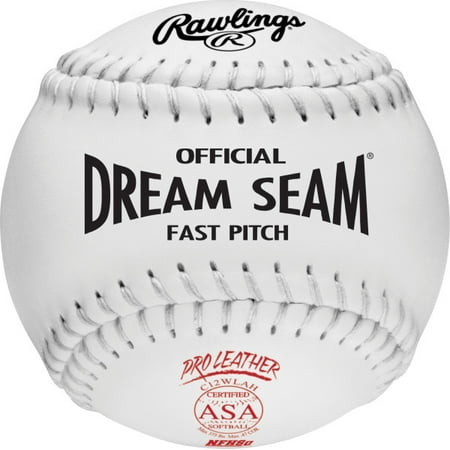 Rawlings White Pro Leather Dream Seam Fast Pitch ASA Certified Softball Dream Seam é ASA/NFHS NOT IN (Best Ass In Softball)