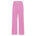 thumbnail image 6 of DHFJKG Women's Wide Leg Sweatpants High Waist Loose Fit Elastic Drawstring Solid Color Sports Casual For Commuting Running Soft Classic Trousers, 6 of 9