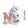 thumbnail image 4 of Purple Snowman Letter Ornament, Flat Acrylic Single Initial Pendant, Xmas Snowman Letter Hanging Decor for Christmas Tree, 4 of 7
