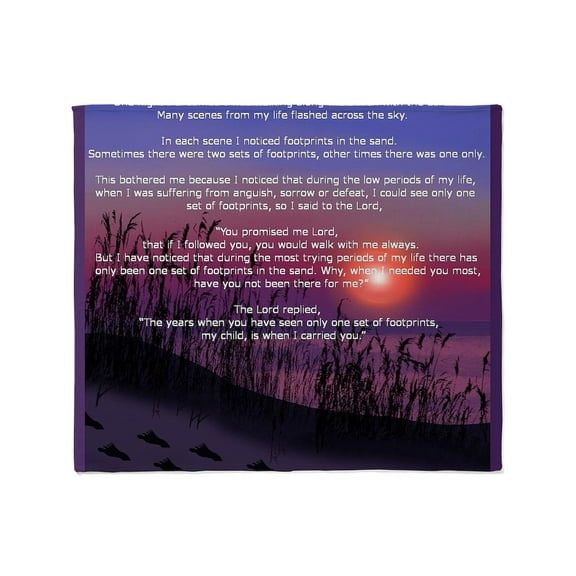 CafePress - Footprints In The Sand Throw Blanket - Soft Fleece Throw Blanket, 50"x60" for All Ages