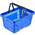 thumbnail image 7 of Plastic Shopping Basket, 24L, Set of 12 - Grocery Baskets with Handle & Stand - 16.73 x 11.61 x 8.86 inch - Retail Store Supermarket Shopping, 7 of 7