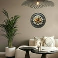 thumbnail image 5 of Wall Clock Decorative - Vintage Beige Lotus Print 2D Vintage Wall Clocks Battery Operated Silent Non-Ticking for Bedroom, Living Room, Kitchen, Office, Classroom, 10 Inch, 5 of 7
