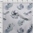 thumbnail image 2 of oneOone Cotton Jersey Gray Fabric Flower Watercolor Craft Projects Decor Fabric Printed By The Yard 58 Inch Wide, 2 of 4
