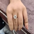 thumbnail image 2 of NYS Jewellrs 14K Rose Gold Plated 2.00 Ct Oval Cut White Diamond Christmas Wedding Engagement Thanksgiving Halo Ring 925 Sterling Silver For Women's -5.5, 2 of 4